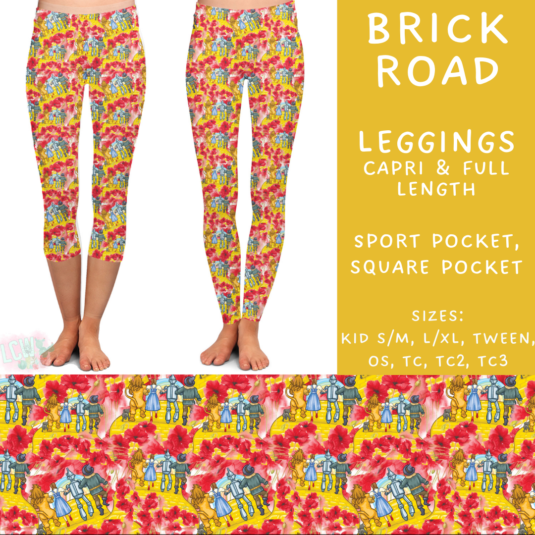 Ready To Ship - Brick Road - Full Length Sport Leggings TC2 & Square TC - Capri Leggings Sport OS & Square TC2