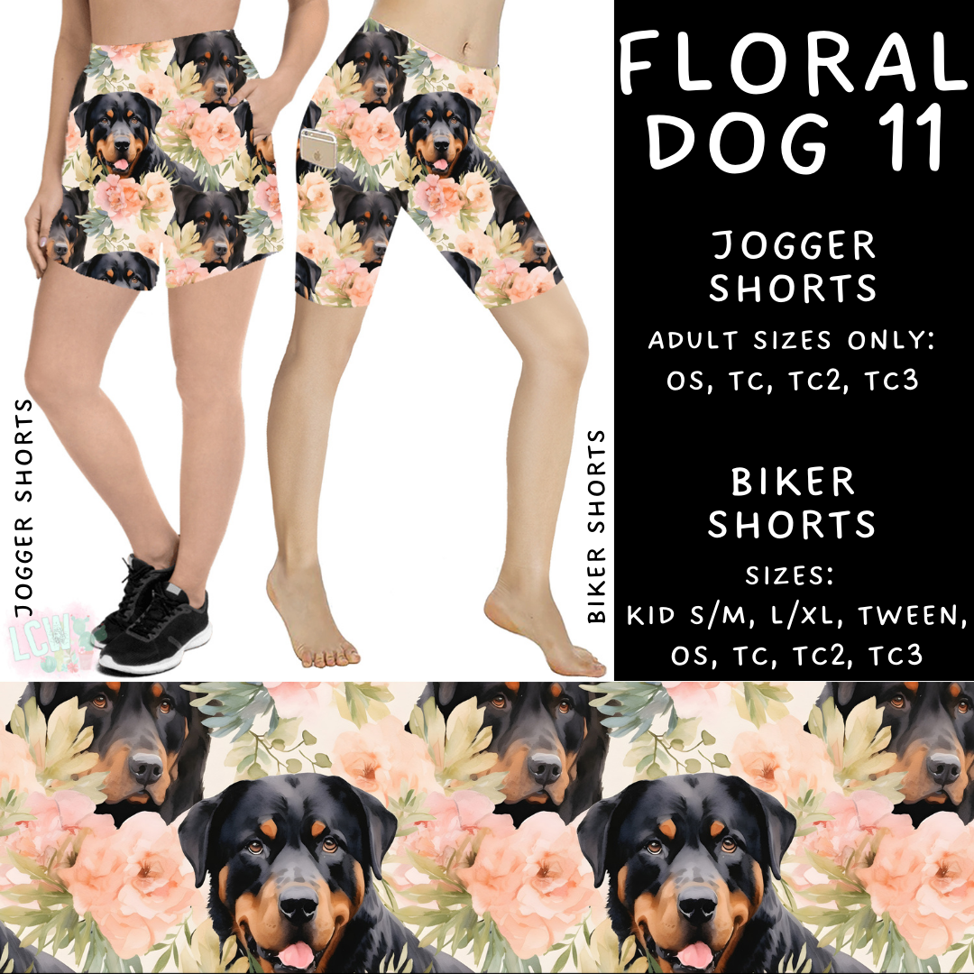 Batch #345 - Floral Dogs - Closes 5/26 - ETA mid/late July - Floral Dog 11 Biker & Jogger Shorts