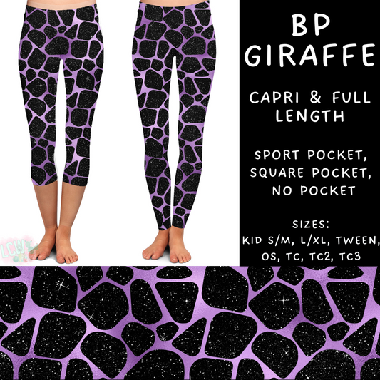 Ready To Ship - BP Giraffe - Full Length Leggings - Square Pocket TC