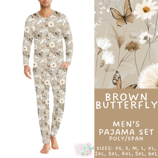 Batch #344 - Family Pajama Party - Closes 5/23 - ETA late July - Brown Butterfly Men's Pajama Set
