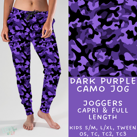 Ready to Ship - Dark Purple Camo Full & Capri Joggers - TC