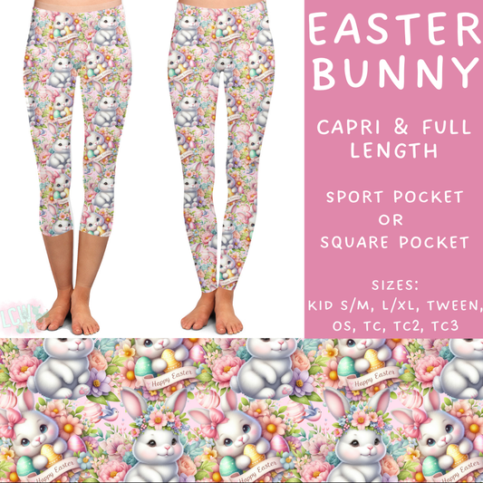Ready To Ship - Easter Bunny Full Length Leggings - Sports Pocket OS