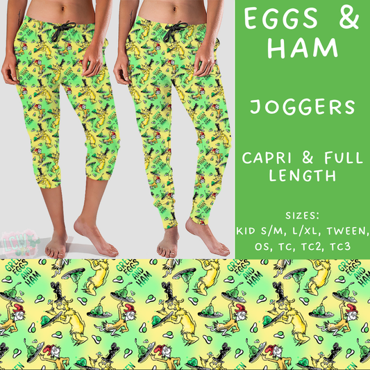 Ready To Ship - Eggs & Ham - Full Length Joggers TC2 - Capri Joggers TC2