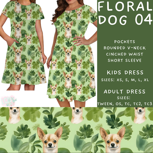 Batch #345 - Floral Dogs - Closes 5/26 - ETA mid/late July - Floral Dog 04 Adult & Kids Dresses