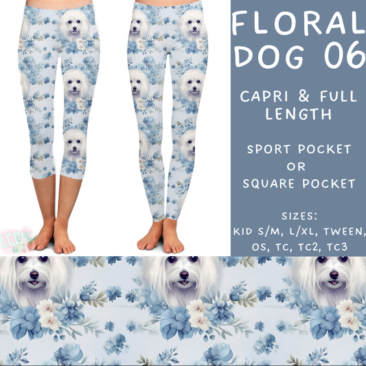Batch #345 - Floral Dogs - Closes 5/26 - ETA mid/late July - Floral Dog 06 Full and Capri Length Leggings