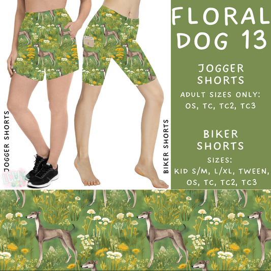 Batch #345 - Floral Dogs - Closes 5/26 - ETA mid/late July - Floral Dog 13 Biker & Jogger Shorts