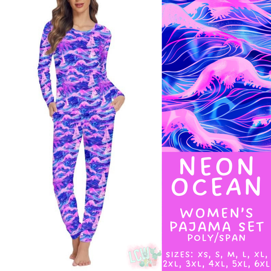 Batch #344 - Family Pajama Party - Closes 5/23 - ETA late July - Neon Ocean Women's Pajama Set