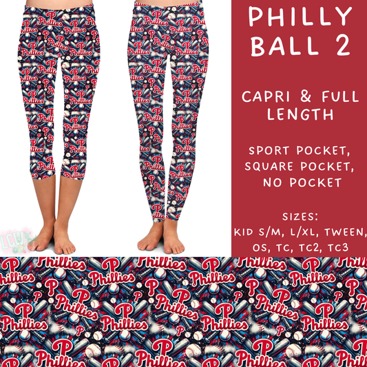 Ready To Ship - Philly Ball 2 Full and Capri Length Leggings