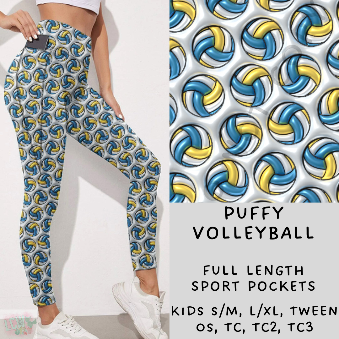 Ready To Ship - Puffy Volleyball Leggings