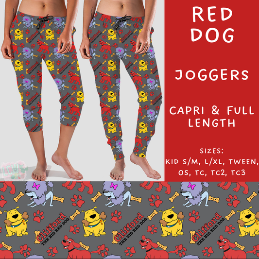 Ready To Ship - Red Dog - Full Length Joggers TC - Capri Jogger TC2