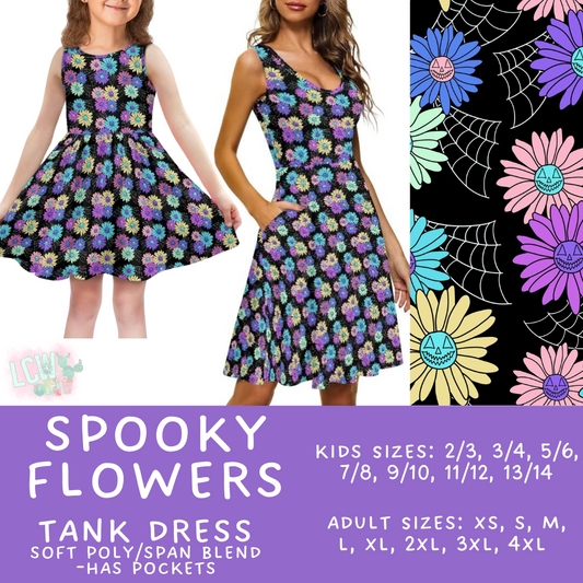 Batch #357 - Spooky Summer - Closes 6/18 - ETA mid August - Spooky Flowers Women's & Girl's Tank Dress