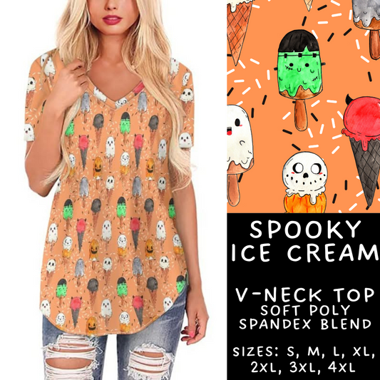 Batch #357 - Spooky Summer - Closes 6/18 - ETA mid August - Spooky Ice Cream V-Neck Tee