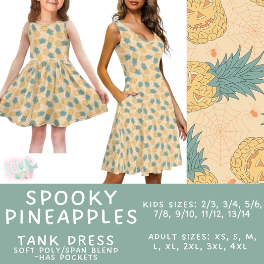 Batch #357 - Spooky Summer - Closes 6/18 - ETA mid August - Spooky Pineapples Women's & Girl's Tank Dress