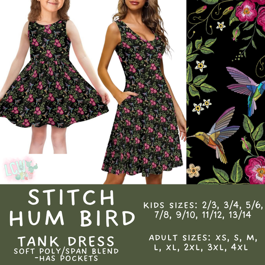 Batch #356 - Mommy & Me Tank Dresses - Closes 6/16 - ETA mid August - Stitch Hum Bird Women's & Girl's Tank Dress
