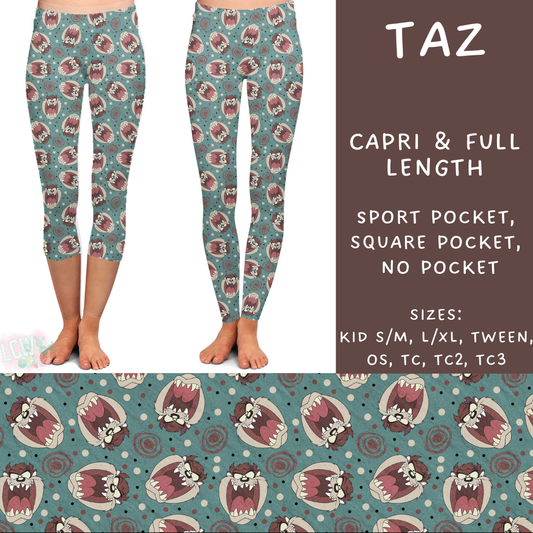 Ready To Ship - Taz Full and Capri Length Leggings - Sport OS