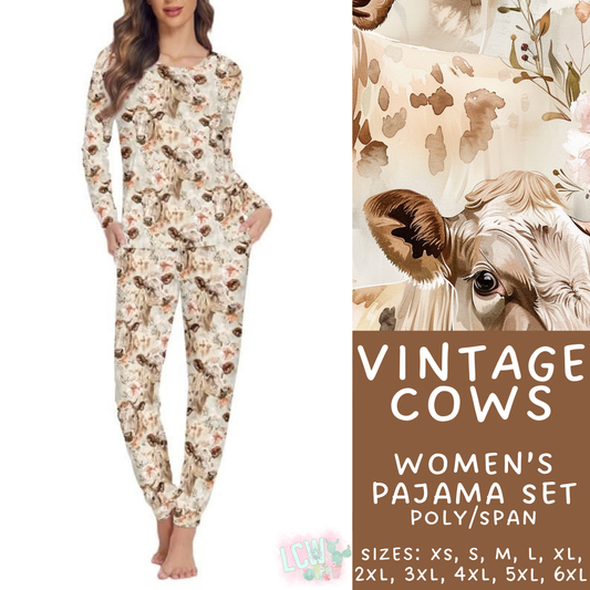 Batch #344 - Family Pajama Party - Closes 5/23 - ETA late July - Vintage Cows Women's Pajama Set