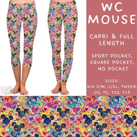 Ready To Ship - WC Mouse Full and Capri Length Leggings - Square OS, TC, TC2, Sport TC2