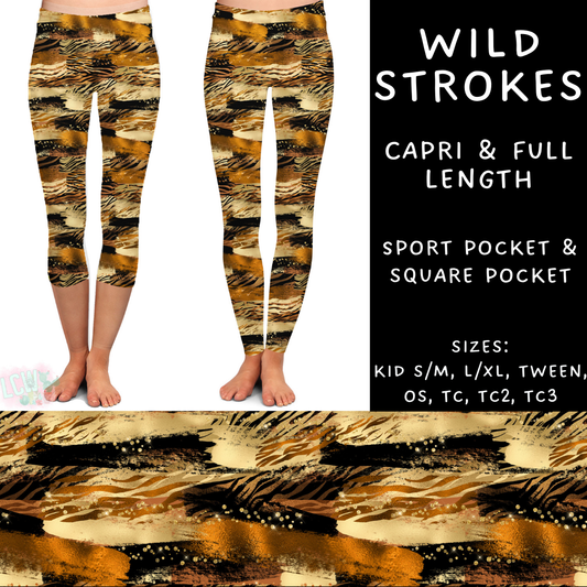 Ready To Ship - Wild Strokes Full Length Leggings - Sport Pocket TC